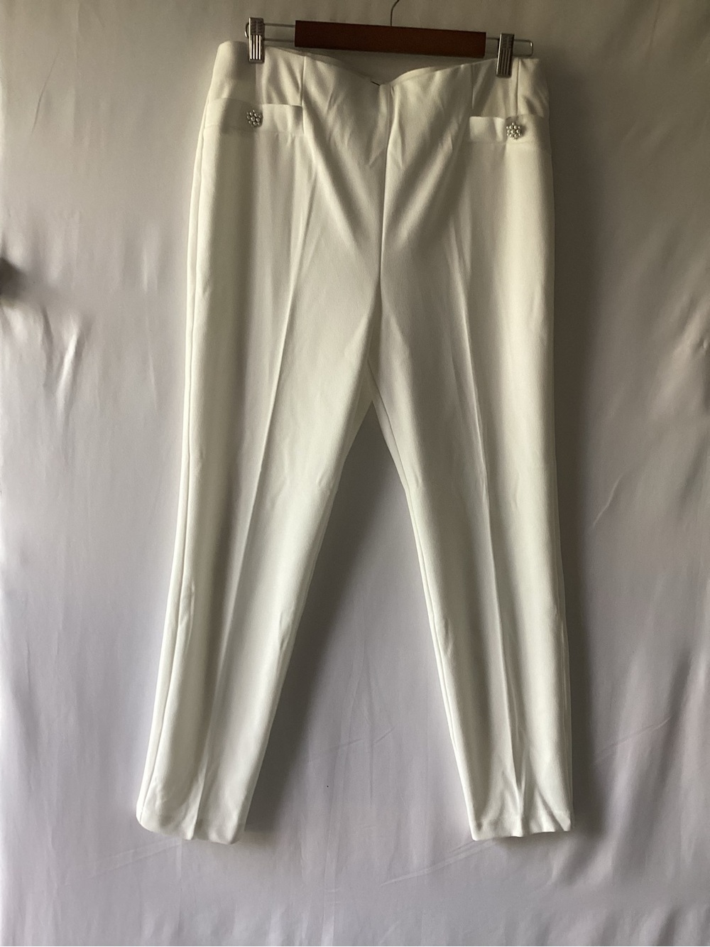 Soho Apparel White Stretch Ponte Pants